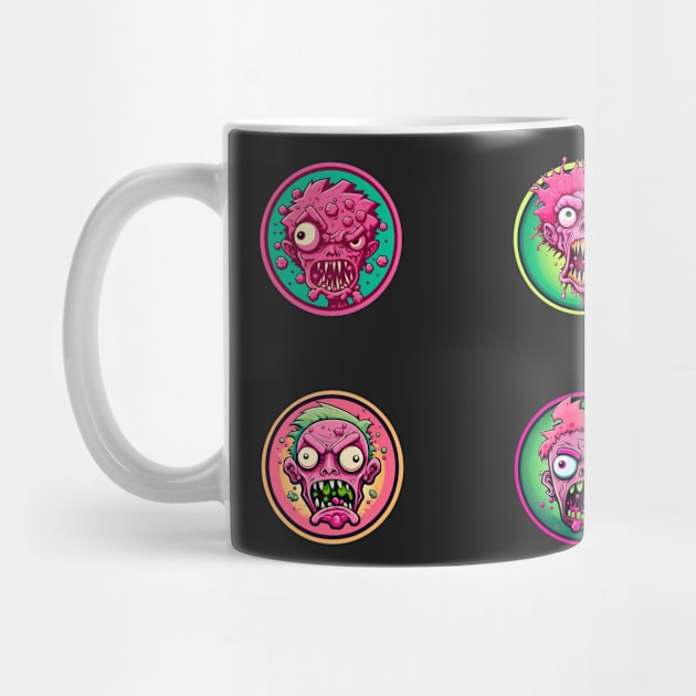 Funny pink Zombie stickers by KIDEnia